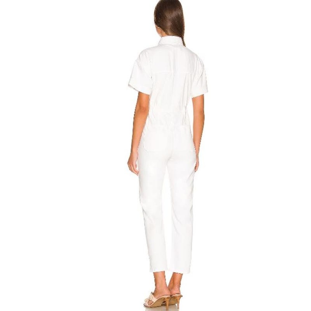 Free People We The Free Marci Jumpsuit Size Large Optic White Cotton Denim - Picture 2 of 15